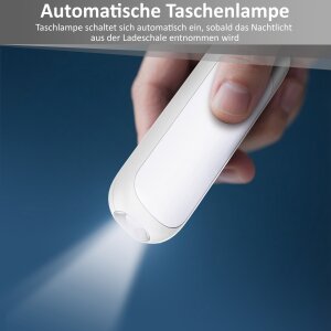 LED Orientierungsleuchte mit Bewegungsmelder  Nachtlicht mit Induktionsladung - Oval 2er-Set