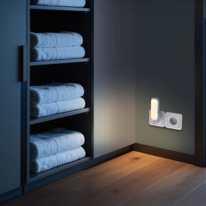 LED Orientierungsleuchte mit Bewegungsmelder  Nachtlicht mit Induktionsladung - Oval 2er-Set