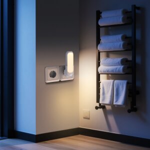 LED Orientierungsleuchte mit Bewegungsmelder  Nachtlicht mit Induktionsladung - Oval 2er-Set