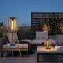 LED Solar Stehleuchte 3in1 Gartenlampe Außenleuchte mit COB LED warmweiß Lichtsensor wetterfest IP44 Solarleuchte Terrasse Balkon Gartenbeleuchtung kabellos beige