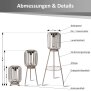 LED Solar Stehleuchte 3in1 Gartenlampe Außenleuchte mit COB LED warmweiß Lichtsensor wetterfest IP44 Solarleuchte Terrasse Balkon Gartenbeleuchtung kabellos beige