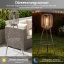 LED Solar Stehleuchte 3in1 Gartenlampe Außenleuchte mit COB LED warmweiß Lichtsensor wetterfest IP44 Solarleuchte Terrasse Balkon Gartenbeleuchtung kabellos beige