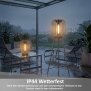 LED Solar Stehleuchte 3in1 Gartenlampe Außenleuchte mit COB LED warmweiß Lichtsensor wetterfest IP44 Solarleuchte Terrasse Balkon Gartenbeleuchtung kabellos beige