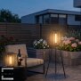 LED Solar Stehleuchte 3in1 Gartenlampe Außenleuchte mit COB LED warmweiß Lichtsensor wetterfest IP44 Solarleuchte Terrasse Balkon Gartenbeleuchtung kabellos schwarz