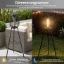 LED Solar Stehleuchte 3in1 Gartenlampe Außenleuchte mit COB LED warmweiß Lichtsensor wetterfest IP44 Solarleuchte Terrasse Balkon Gartenbeleuchtung kabellos schwarz