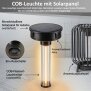 LED Solar Stehleuchte 3in1 Gartenlampe Außenleuchte mit COB LED warmweiß Lichtsensor wetterfest IP44 Solarleuchte Terrasse Balkon Gartenbeleuchtung kabellos schwarz