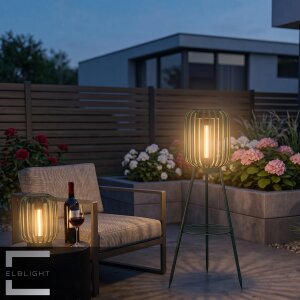LED Solar Stehleuchte 3in1 Gartenlampe Außenleuchte mit COB LED warmweiß Lichtsensor wetterfest IP44 Solarleuchte Terrasse Balkon Gartenbeleuchtung kabellos grün
