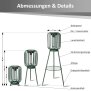 LED Solar Stehleuchte 3in1 Gartenlampe Außenleuchte mit COB LED warmweiß Lichtsensor wetterfest IP44 Solarleuchte Terrasse Balkon Gartenbeleuchtung kabellos grün