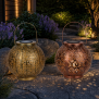 LED Solar Laterne Marrakesh 2er Set Gartenleuchte Metall warmweiß RGB Solarleuchte Außen Boho Deko