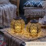 LED Solar Laterne Marrakesh 2er-Set Gartenleuchte Metall warmweiß RGB Solarleuchte Außen - Kupfer