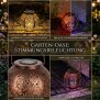 LED Solar Laterne Marrakesh 2er-Set Gartenleuchte Metall warmweiß RGB Solarleuchte Außen - Kupfer