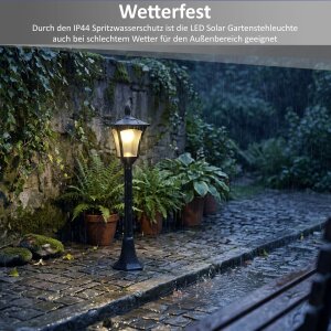 LED Solar Gartenlaterne 3in1 mit Bewegungsmelder Dämmerungssensor warmweiß 3000K 20lm IP44