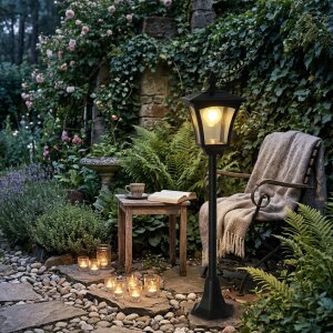 LED Solar Gartenlaterne 3in1 mit Bewegungsmelder Dämmerungssensor warmweiß 3000K 20lm IP44
