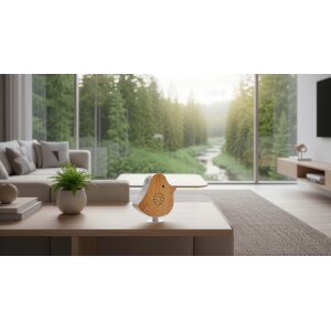 Naturgeräusche Box Vogel Sound Box Echtholz Bewegungsmelder Sound Sensor Timer USB-C Weißesche