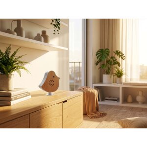 Naturgeräusche Box Vogel Sound Box Echtholz Bewegungsmelder Sound Sensor Timer USB-C Kirschholz