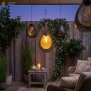 Solar Hängeleuchte außen LED warmweiß Gartenleuchte solar Hängelampe wetterfest IP44 mit Haken automatische Dämmerung Balkon Terrasse Beleuchtung Orientalisch kupfer