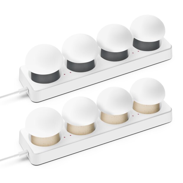 Northpoint Mushroom Lounge Lights LED Pilzleuchten mit Ladestation USB-C Akku IP44 für Innen Außen Touch Sensor warmweiß Farbwechsel Flackereffekt Tischlampe Garten Balkon Deko 4er-Set