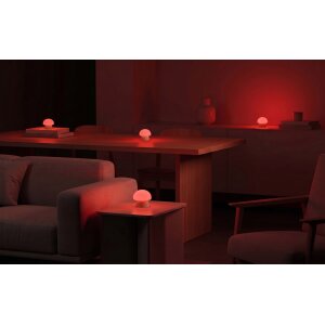 Northpoint Mushroom Lounge Lights LED Pilzleuchten mit Ladestation USB-C Akku IP44 für Innen Außen Touch Sensor warmweiß Farbwechsel Flackereffekt Tischlampe Garten Balkon Deko 4er-Set beige