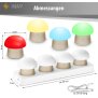 Northpoint Mushroom Lounge Lights LED Pilzleuchten mit Ladestation USB-C Akku IP44 für Innen Außen Touch Sensor warmweiß Farbwechsel Flackereffekt Tischlampe Garten Balkon Deko 4er-Set beige
