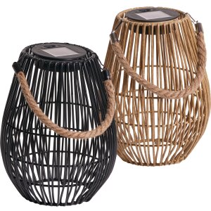 LED Solar Geflechtlaterne Gartenlampe Solarleuchte...