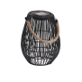 LED Solar Geflechtlaterne Gartenlampe Solarleuchte Außen Hängelampe mit Lichtsensor RGB Farbwechsel warmweiß wetterfest IP44 dekorative Außenbeleuchtung Balkon Terrasse Oval schwarz