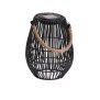 LED Solar Geflechtlaterne Gartenlampe Solarleuchte Außen Hängelampe mit Lichtsensor RGB Farbwechsel warmweiß wetterfest IP44 dekorative Außenbeleuchtung Balkon Terrasse Oval schwarz