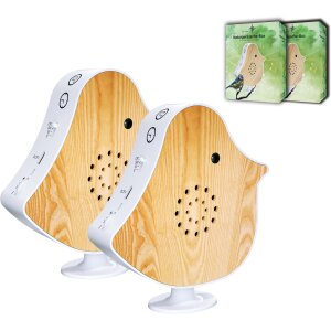 Naturgeräusche Box Vogel Sound Box Echtholz Bewegungsmelder Sound Sensor Timer USB-C Weißescher 2er-Set