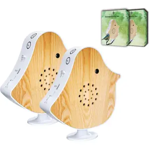 Naturgeräusche Box Vogel Sound Box Echtholz Bewegungsmelder Sound Sensor Timer USB-C Weißescher 2er-Set