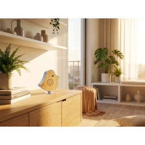 Naturgeräusche Box Vogel Sound Box Echtholz Bewegungsmelder Sound Sensor Timer USB-C Weißescher 2er-Set