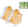 Naturgeräusche Box Vogel Sound Box Echtholz Bewegungsmelder Sound Sensor Timer USB-C Weißescher 2er-Set