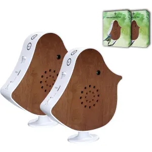 Naturgeräusche Box Vogel Sound Box Echtholz Bewegungsmelder Sound Sensor Timer USB-C Kirschholz 2er-Set