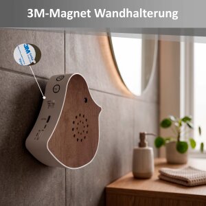 Naturgeräusche Box Vogel Sound Box Echtholz Bewegungsmelder Sound Sensor Timer USB-C Kirschholz 2er-Set