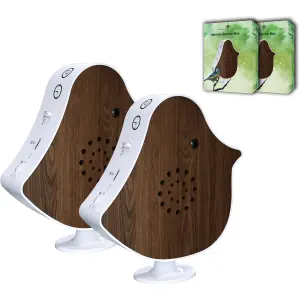 Naturgeräusche Box Vogel Sound Box Echtholz Bewegungsmelder Sound Sensor Timer USB-C Nussholz 2er-Set