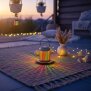 LED Solar Gartenleuchte 2er Set mit Regenbogeneffekt Solarleuchte außen mit Dämmerungssensor IP44 wetterfest warmweiß 3000K tragbar hängbar Balkon Terrasse