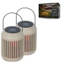 LED Solar Gartenleuchte 2er Set mit Regenbogeneffekt Solarleuchte außen mit Dämmerungssensor IP44 wetterfest warmweiß 3000K tragbar hängbar Balkon Terrasse