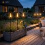 LED Solar Gartenleuchte Gartensticks 6er-Set Gartenstecker Außen warmweiß 3000K mit Dämmerungssensor wasserdicht IP44 Solarleuchten Gartenweg Balkon Terrasse Beleuchtung