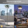 LED Solar Palme Stehleuchte Outdoor LED Gartenlampe mit Dämmerungssensor warmweiß 3000K IP44 wetterfest Balkon Terrasse Garten Solarleuchte mit Akku Metall