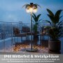 LED Solar Palme Stehleuchte Outdoor LED Gartenlampe mit Dämmerungssensor warmweiß 3000K IP44 wetterfest Balkon Terrasse Garten Solarleuchte mit Akku Metall