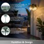 LED Solar Palme Stehleuchte Outdoor LED Gartenlampe mit Dämmerungssensor warmweiß 3000K IP44 wetterfest Balkon Terrasse Garten Solarleuchte mit Akku Metall