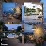 LED Solar Palme Stehleuchte Outdoor LED Gartenlampe mit Dämmerungssensor warmweiß 3000K IP44 wetterfest Balkon Terrasse Garten Solarleuchte mit Akku Metall