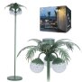 LED Solar Palme Stehleuchte Outdoor LED Gartenlampe mit Dämmerungssensor warmweiß 3000K IP44 wetterfest Balkon Terrasse Garten Solarleuchte mit Akku Metall