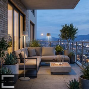 LED Solar Stehleuchte Outdoor dimmbar mit Dämmerungssensor USB-C Gartenleuchte warmweiß 3000K IP44 wetterfest Außenleuchte Terrasse Balkon Steinoptik 122 cm