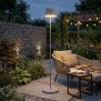 LED Solar Stehleuchte Outdoor dimmbar mit Dämmerungssensor USB-C Gartenleuchte warmweiß 3000K IP44 wetterfest Außenleuchte Terrasse Balkon Steinoptik 122 cm