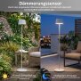 LED Solar Stehleuchte Outdoor dimmbar mit Dämmerungssensor USB-C Gartenleuchte warmweiß 3000K IP44 wetterfest Außenleuchte Terrasse Balkon Steinoptik 122 cm