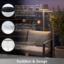 LED Solar Stehleuchte Outdoor dimmbar mit Dämmerungssensor USB-C Gartenleuchte warmweiß 3000K IP44 wetterfest Außenleuchte Terrasse Balkon Steinoptik 122 cm