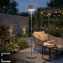 LED Solar Stehleuchte Outdoor dimmbar mit Dämmerungssensor USB-C Gartenleuchte warmweiß 3000K IP44 wetterfest Außenleuchte Terrasse Balkon Steinoptik 122 cm