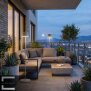 LED Solar Stehleuchte Outdoor dimmbar mit Dämmerungssensor USB-C Gartenleuchte warmweiß 3000K IP44 wetterfest Außenleuchte Terrasse Balkon Steinoptik 122 cm