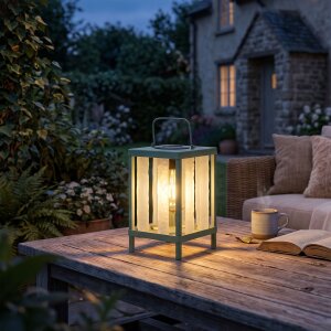 Solar Laterne LED Gartenleuchte Outdoor Tischleuchte...