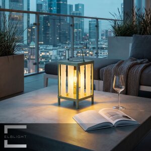 Solar Laterne LED Gartenleuchte Outdoor Tischleuchte warmweiß Dämmerungssensor IP44 wetterfest Metall Echtglas Balkon Terrasse Hängelampe Solarleuchte