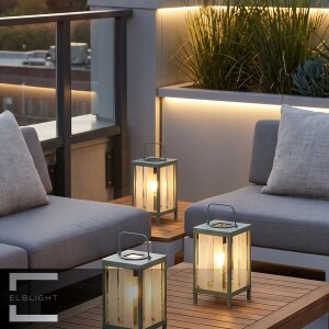 Solar Laterne LED Gartenleuchte Outdoor Tischleuchte warmweiß Dämmerungssensor IP44 wetterfest Metall Echtglas Balkon Terrasse Hängelampe Solarleuchte